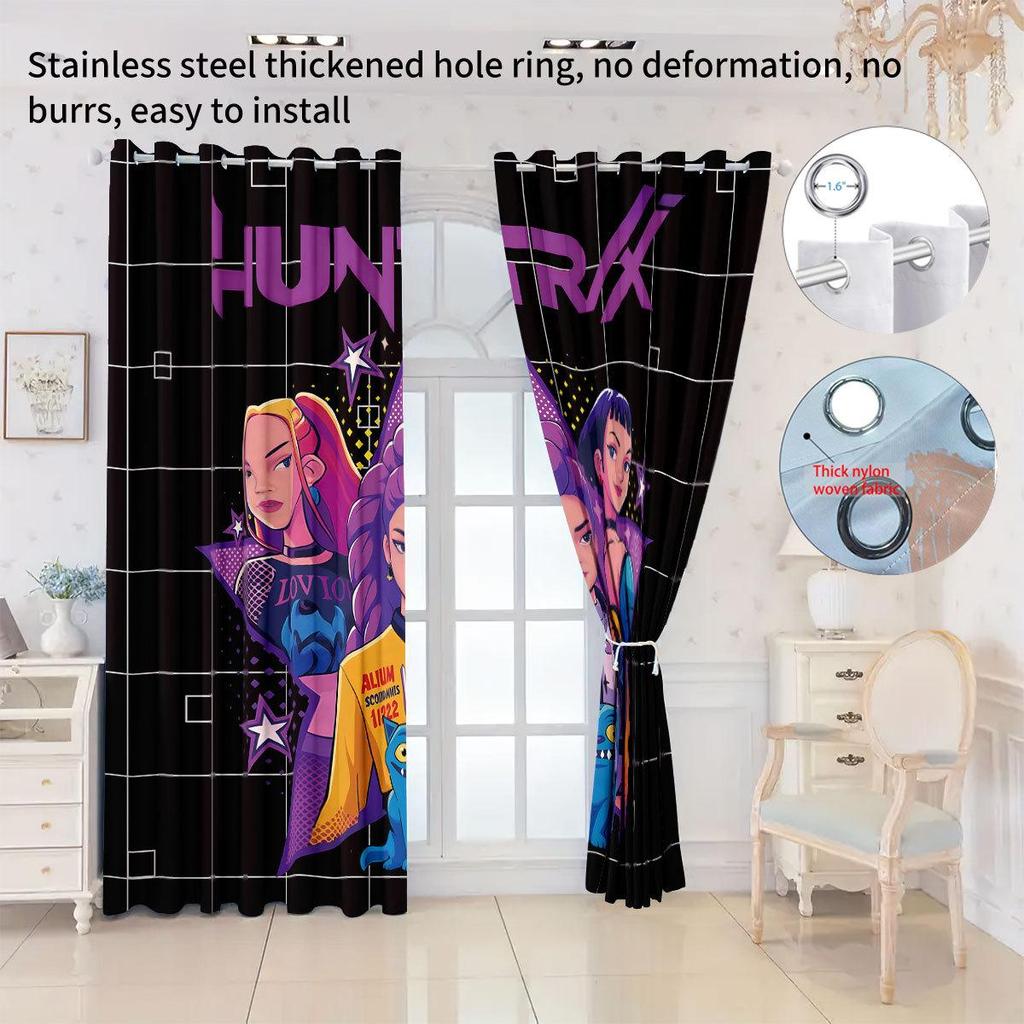 Dämonenjäger 3D Digitaldruck Verdunkelungsvorhänge - Benutzerdefiniertes Foto, Dick, Hochpräziser Sonnenschutz, Sonnenschutz, Grenzüberschreitend