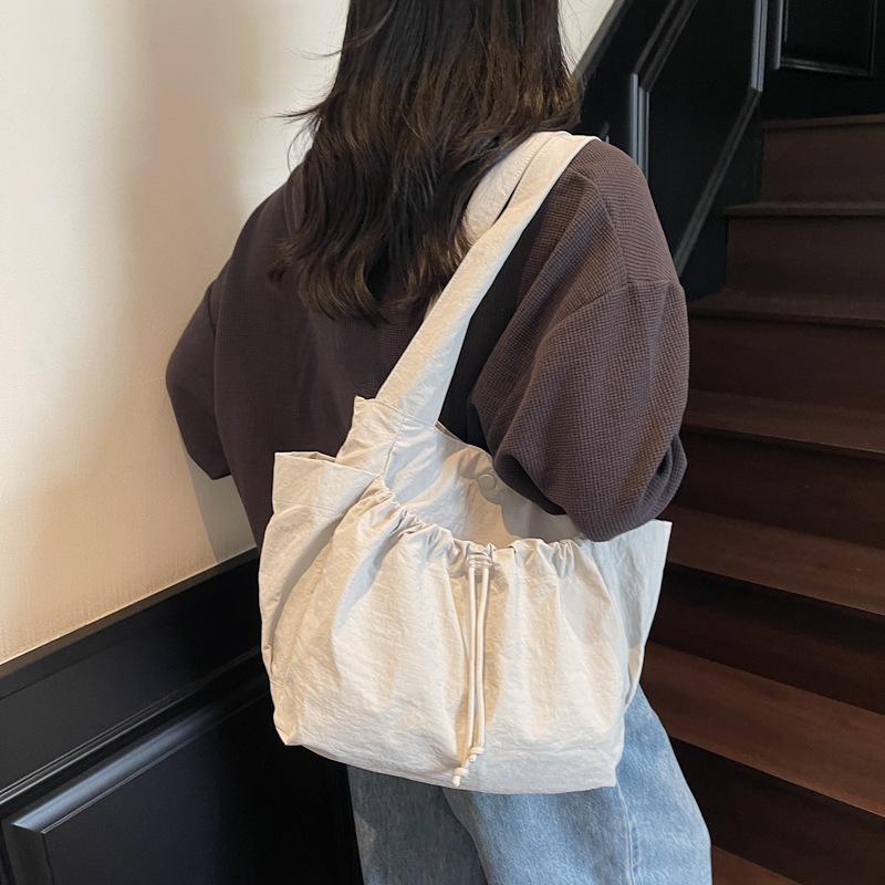 Summer New Large-capacity Solid Color Casual Tote Bag Fashion Cloth Bag Commuter Shoulder Bag Women's Bag