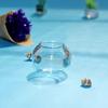 Mini Glass Bowl Realistic Decoration Transparent Color Fish Tank Dollhouse Scene Accessories for Role Play