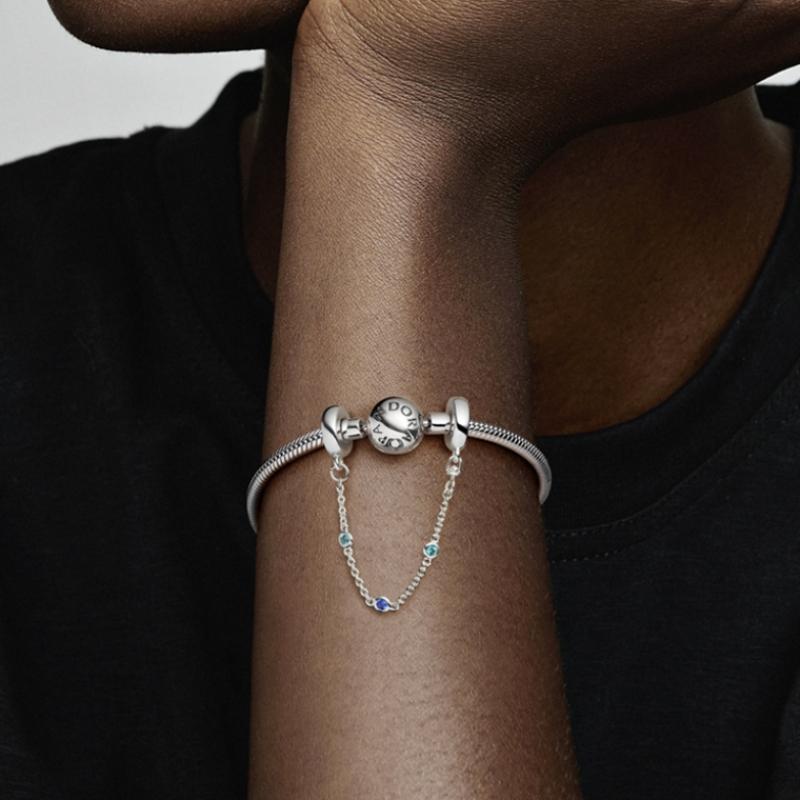 Pandora Triple Blue Stone Safety Chain 791688c01