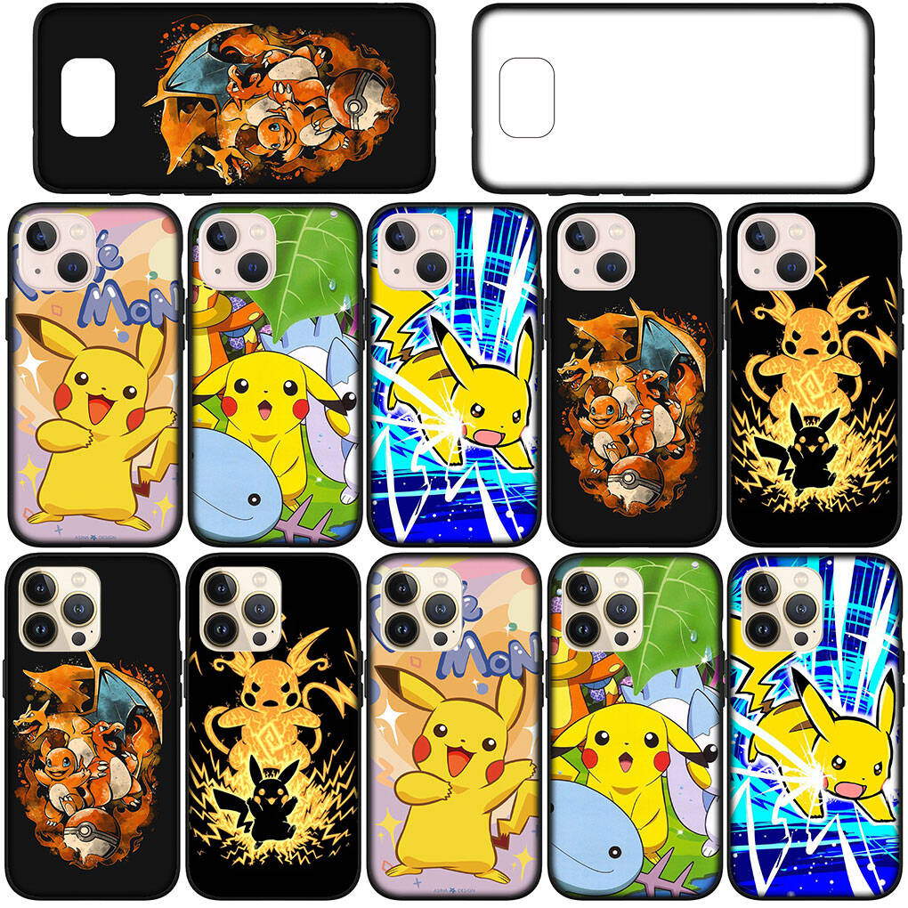 Cover for iPhone 17 16 15 Xiaomi Poco Redmi Note 14 13 12 11 Pro 16e Samsung Galaxy S25 S24 S23 OPPO Huawei Charmander Pokemon Pikachu Cute Phone Case