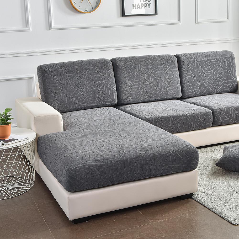 Non -Waterproof Woven Jacquard Seat Cushion Cover Elastic Sofa Furniture Cover Living Room Pets Children Removable Slipcover Furniture Protector
