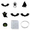 9pcs Ghost Halloween Hanging Decoration Luminous Door Window Decorations Bat Wall Stickers  Indoor