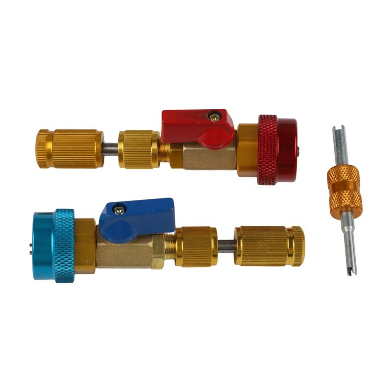 Für R134A Ventilkern-Entfernungswerkzeuge mit Hoch- und Niederdruck-Schnellkupplungen, Entwickelt für die Effizienz von Kfz-Klimaanlagen