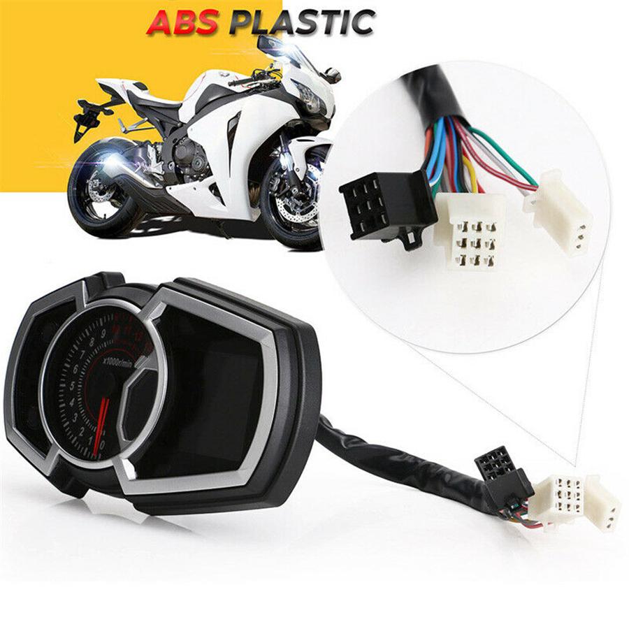 12V 13000RPM Universal LCD Motorcycle Speedometer Odometer RPM Speed Fuel Gauge