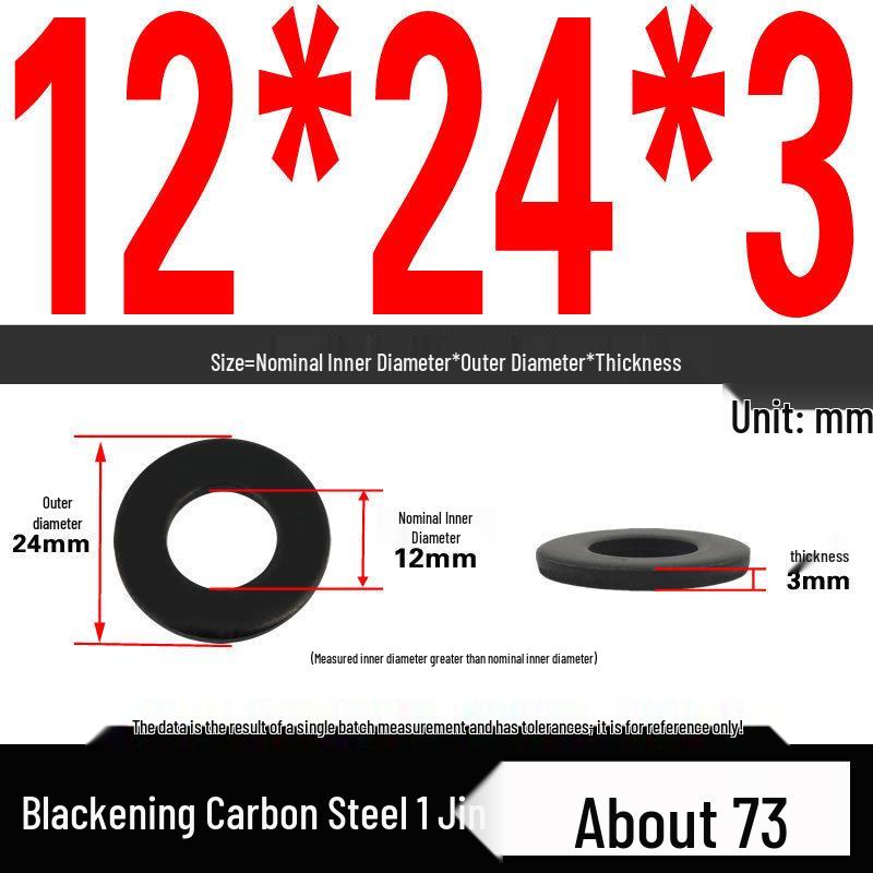 Blackened Thickened Oversized Metal Washer