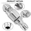 Stainless Steel + Brass Sewer Jetter Nozzle 1 Forward Jet + 6 Rear Jets Coupler Secure Fittings