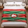 South Sydney Rabbitohs Printed Flannel Blanket Custom Name Text Soft Warm Throw For Bedroom Holiday Gift