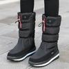 Winter snow boots women's tall cotton boots winter zipper waterproof non-slip velvet cotton shoes thickened