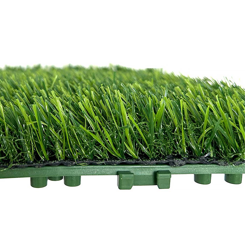 1 Pc 12 Inchx12 Inch Realistic Grass Turf Tile Interlocking Square Artificial Grass Mat Flooring Decor Pad for Indoor Outdoor