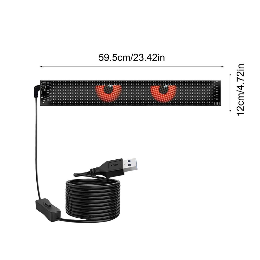 Smart Car Devil Eyes Light LED Display For Windshield Waterproof Programmable Car LED Display LED Funny Eye Light Signs Car Deco
