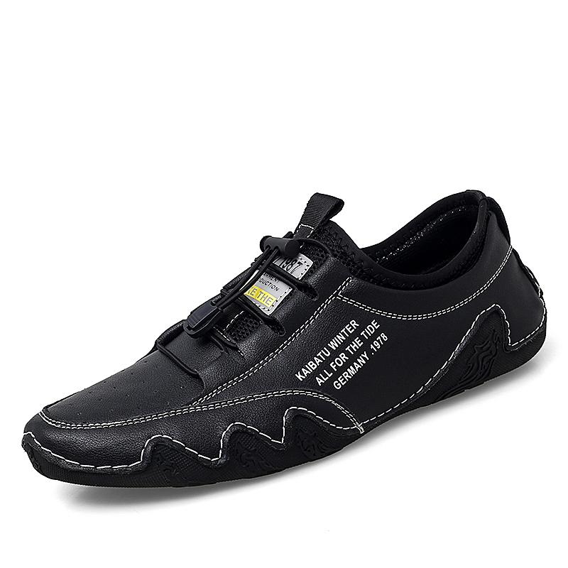 

Обувь из натуральной кожи, мужские лоферы, большая модная кожаная повседневная обувь, удобная обувь для вождения, мокасины, мужская обувь 38 чёрный