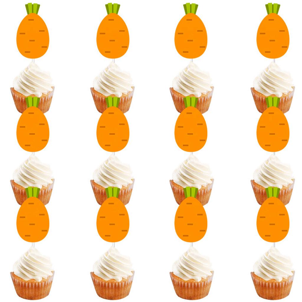 12 Easter Party Cakes, Small Flag Toppers, Party Decorations, Cupcakes, Paper Cup Flag Toppers Set