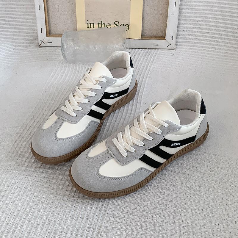 

Large size Dexun shoes spring 2025 new European and American retro color matching versatile flat-soled sports shoes women 36 чёрный