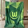 VfL Wolfsburg FC Weiche Flanell-Fleece-Decke Leicht Gemütlich Warm Überwurfdecke für Sofa Bett Heimdekoration