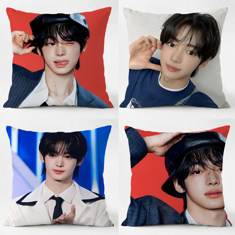 Casual Kpop Idol Fans Gift of HHANJIN Cushion Cover Daily Washable Linen Pillowcase Soft for Sofa Bed Home Room Decor