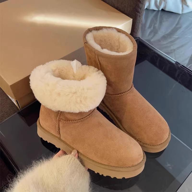 Damen-Winterstiefel, Größe L, weiche Sohle, warm, rutschfest, mit Fellfutter, gepolstert, gefüttert, knöchelhoch, rutschfest, aus Baumwolle