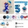 Astronaut Rocket Balloon Blue Space Theme 32inch Number Balloon Set Birthday Party Decoration Children's Baptismal Balloon Gifts