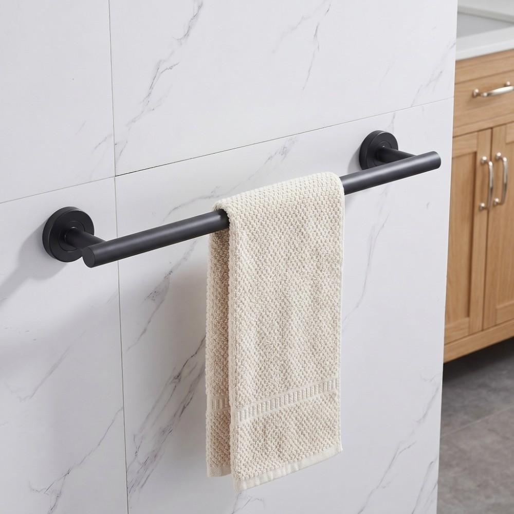 Stainless Steel Towel Rack Black Towel Hanger Towel Bar Bathroom Kitchen Washroom