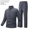 Men's Lightweight Waterproof Sports Suit: Stand Collar Softshell Jacket & Casual Trousers Set for Spring & Autumn.