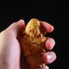 Wooden God of Wealth Characters  Small Statue Solid Wood Hand Carving  Home Room Office Lucky Feng Shui Characteristics Statue