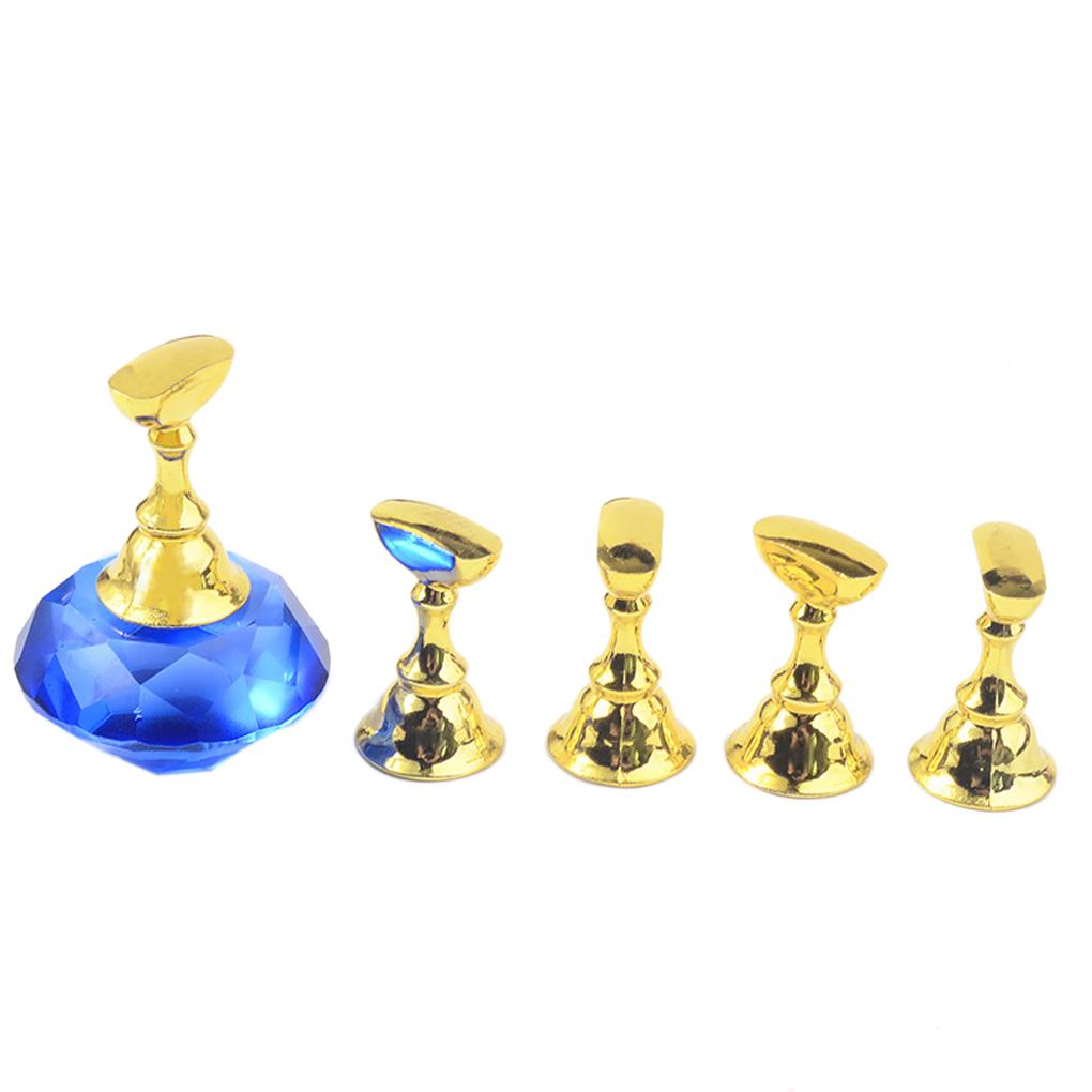 

6pcs Tips Stand Holder Alloy Art Rhinestone Display Tip Holder Salon DIY Practice Manicure Tool