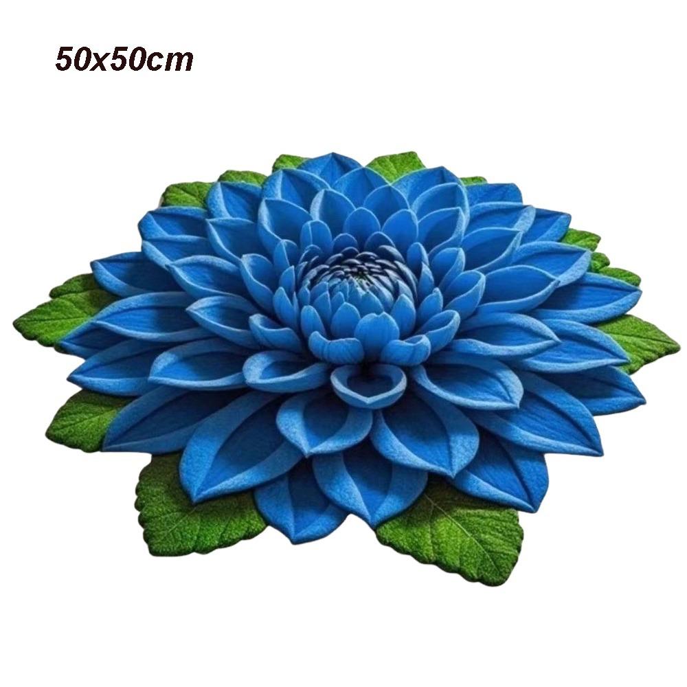 Non-slip 3D Flower Carpet Special-shaped Bathroom Floor Mat  for Living Room Tea Table Bedside