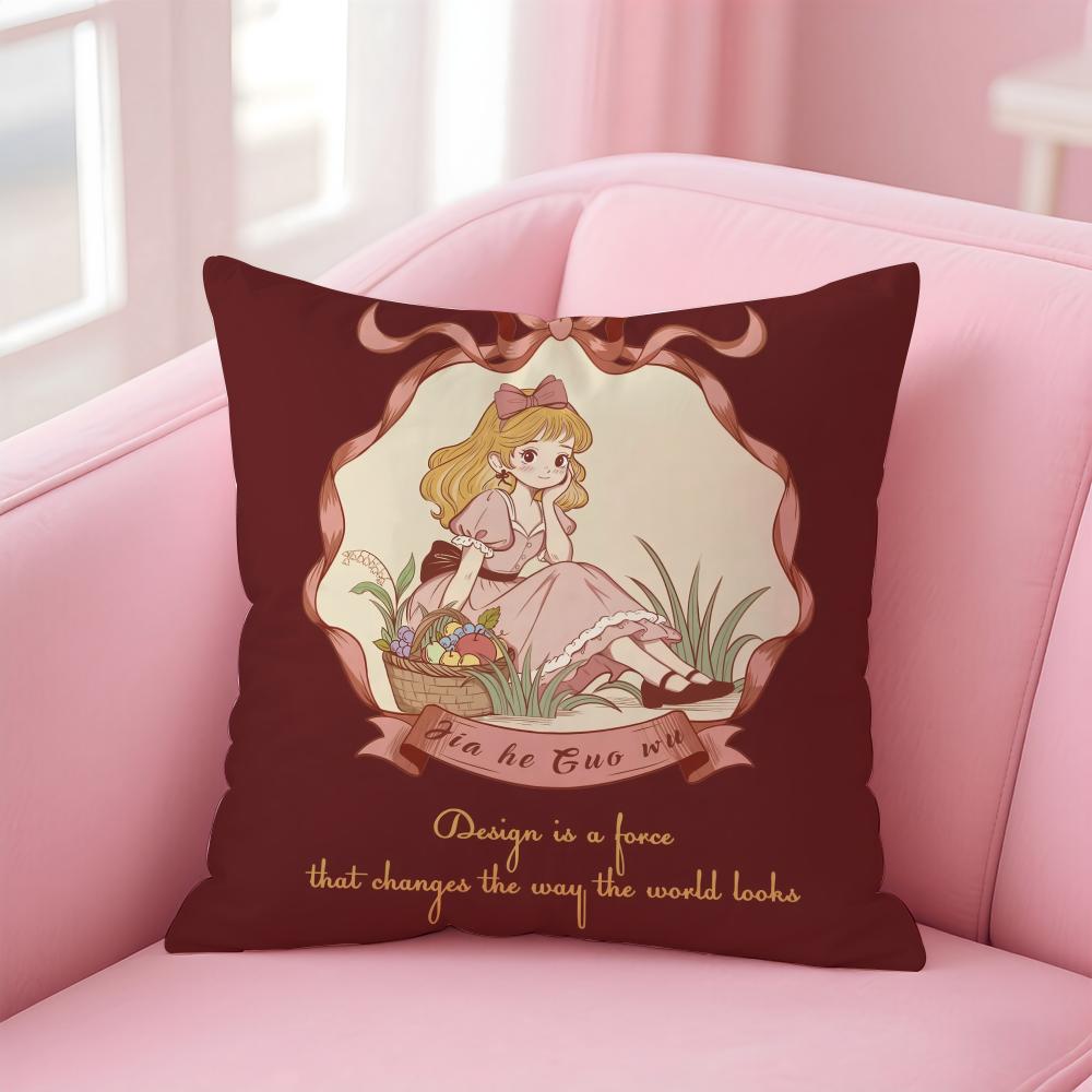 

Cute girl Funy Abstract Art Cushion Cover Linen Pillowcase Cover Soft Decor for Sofa Home Room 30X30cm