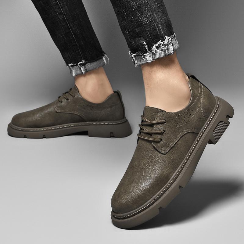 Genuine Leather Men's Dress Shoes Stylish Lace-Up Men Casual Shoes Handmade Classic Men Footwear for Wedding Male Oxfords Flats