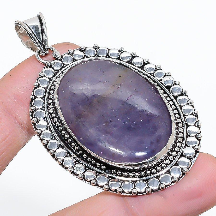 

Этнический ювелирный кулон ручной работы из камня лепидолит, 2,29 дюйма, VR-4173