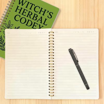 Witch's Herbal Notebook Vintage Spiral Bound Plant Journal with Bookmark Mystical Aesthetic Diary for Botany Notes