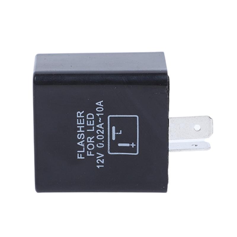 2-poliges elektronisches LED-Blinkrelais für LED-Blinkerbirnen für Motorräder, Hyper Flash, einstellbares LED-Blinkrelais