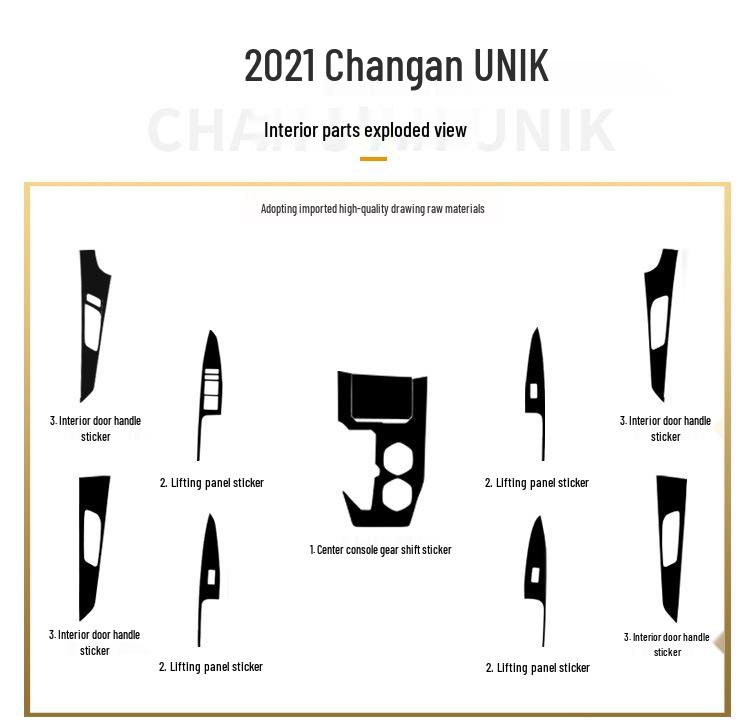 Black Warrior Car Sticker for 21-24 Chang'an UNI-K Interior Modification