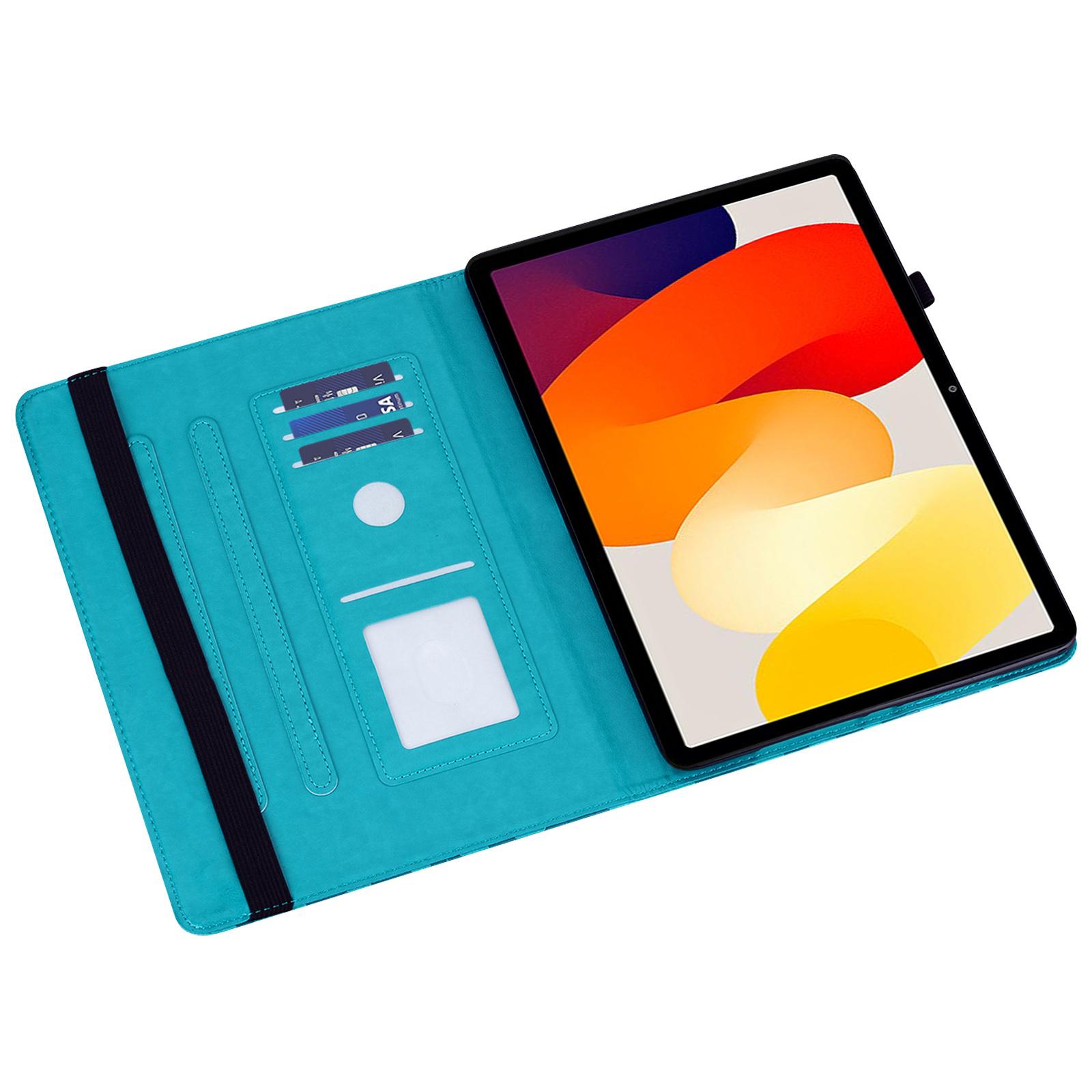 

For Xiaomi Redmi Pad SE Case Imprinted PU Leather Tablet Cover with Card Slots Purple