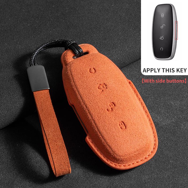 Suede Car Key Case Cover For Denza D9 Dm-I Car Key Protective Shell Accessories