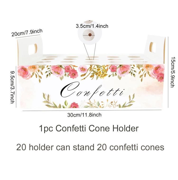 Wedding Kraft Paper Tray Confetti Cone Stand Box Tray For Wedding Decoration Flower Confetti Cones Rustic Wedding Paper Holder