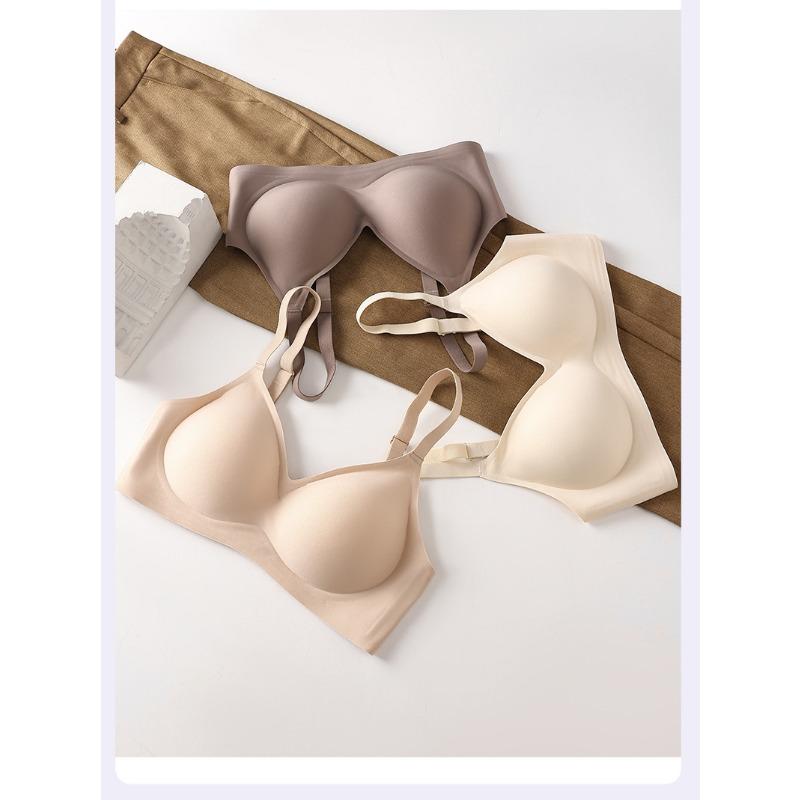 Women Wireless Seamless Push Up Bra For Small Chest Gathering Side Support