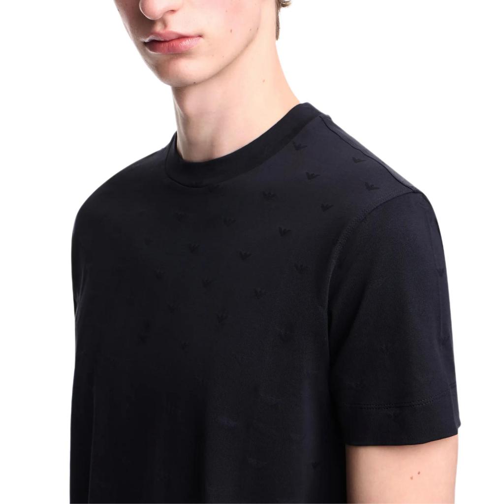 Emporio Armani Stretch Plain Knit Crew Neck Solid Pullover T-Shirt Men Tops EM004522-AF10762-FB469