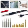 60W Soldering Iron with Rubber Handle and Digital Display with Hot Melt Installation Tool for Multiple Inserts