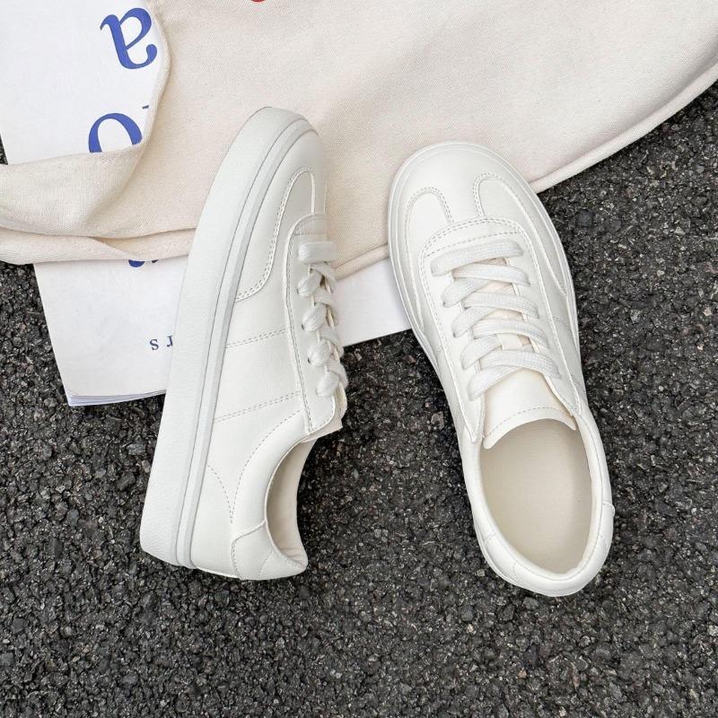 The First Layer of Cowhide Minimalist Leather White Summer Comfortable Breathable Casual Shoes Women's Shoes Flat Baseplate Shoes