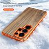 Luxury Alloy Solid Wood Back Panel Hybrid Phone Case For Samsung Galaxy S26 S25 S24 Ultra Aluminum Alloy For Magsafe Wireless Charging Cover