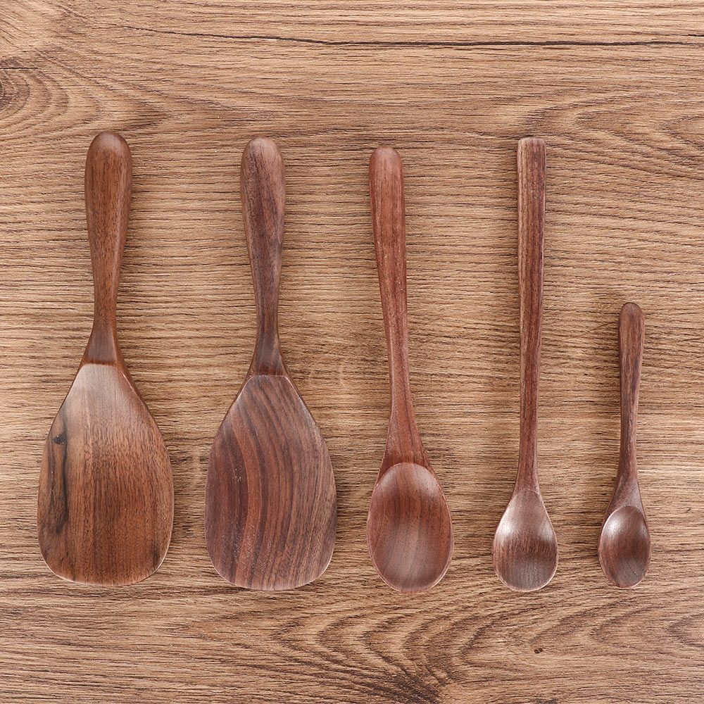 Wooden Honey Long Scoop Stir Coffee Dessert Rice Scoop Soup Spoons Kitchen Supplies Tableware
