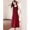 Women's Elegant Faux Three-Piece Midi Dress
