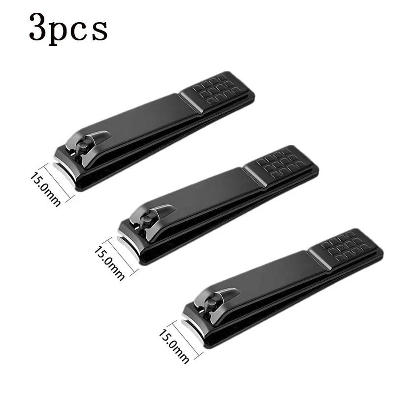 1/3/5Pcs Black Nail Clippers Stainless Steel Nail Cutter Thick Scissor Plier Toenail Fingernail Professional Manicure Trimmer