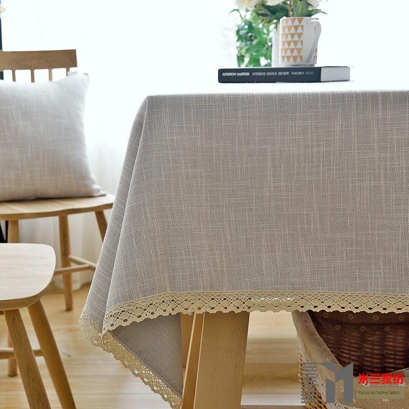

New Cotton Linen Tablecloth Fabric Idyllic Minimalist Rectangular Plain Tablecloth Coffee Table Cloth Minimalist Modern Light gray 90 * 90cm