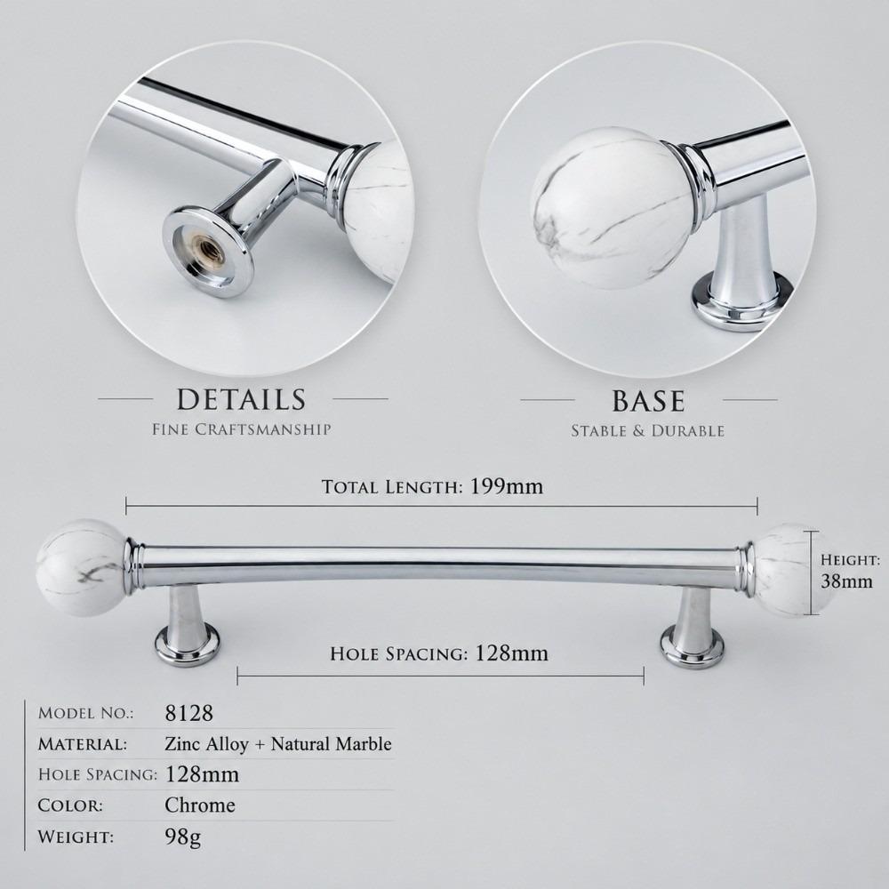 Luxury Walnut Cabinet Pull Handle Marble Solid Wood Drawer Knob Sturdy Smooth Wardrobe Door Handle Furniture Hardware