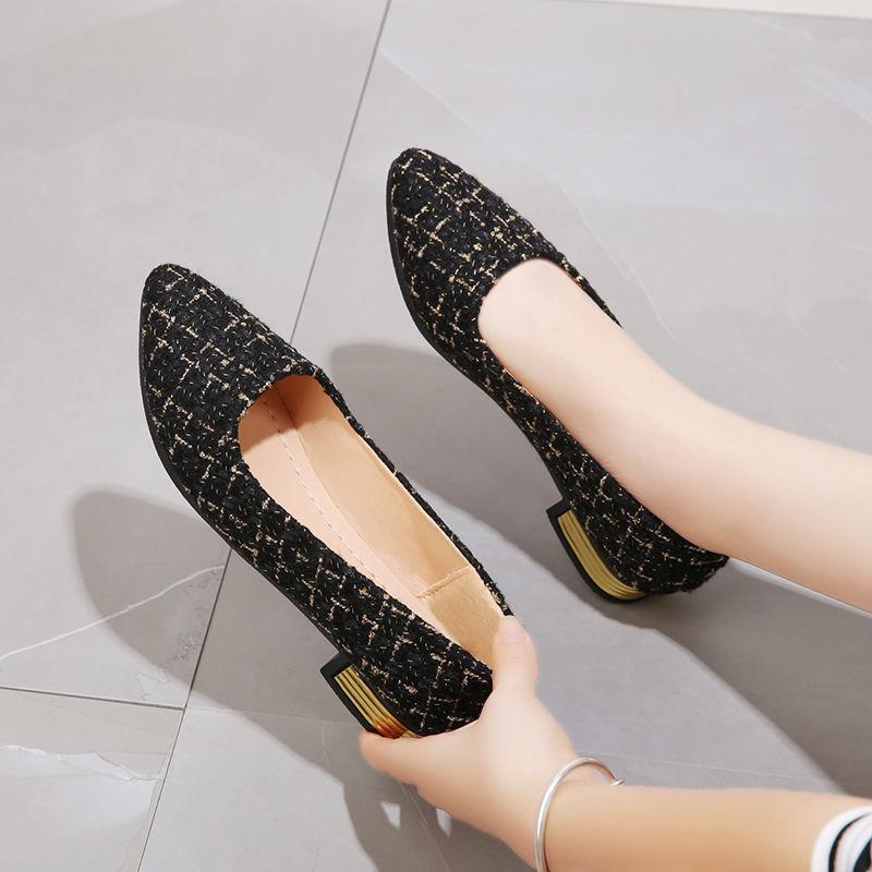 Women's Flat Shoes Office Ladies Footwear Pointed Toe With Heel Ballet Flats Comfortable And Elegant Chic Point Novelties L