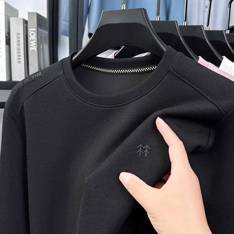 Men's 370g Heavyweight Thickened Round Neck Autumn Hoodie 2025 – Mature Fashionable Casual Layer
