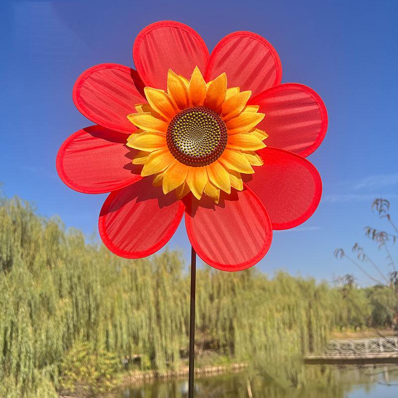 Větrný mlýn Slunečnice s osmi listy Rotující Slunečnice Větrná spirála Kůl Stojící Zahradní Květina Větrník Venkovní Párty Dekorace Dětské Hračky