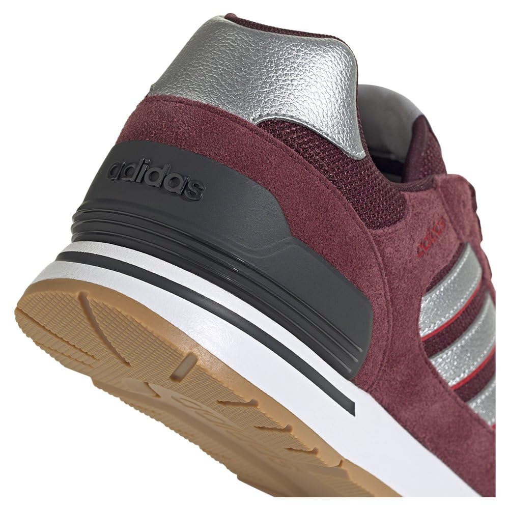 Adidas Run 80s Unisex Shadow Size cm Sneakers, Adult, NLG92, Red/Matte Silver/Maroon (ID1270), 28.0